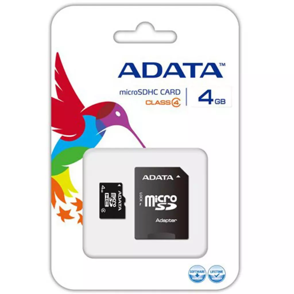 Карта памяти ADATA 4GB microSD class 4 (AUSDH4GCL4-RA1) - 2 Карта памяти ADATA 4GB microSD class 4 (AUSDH4GCL4-RA1) - 2