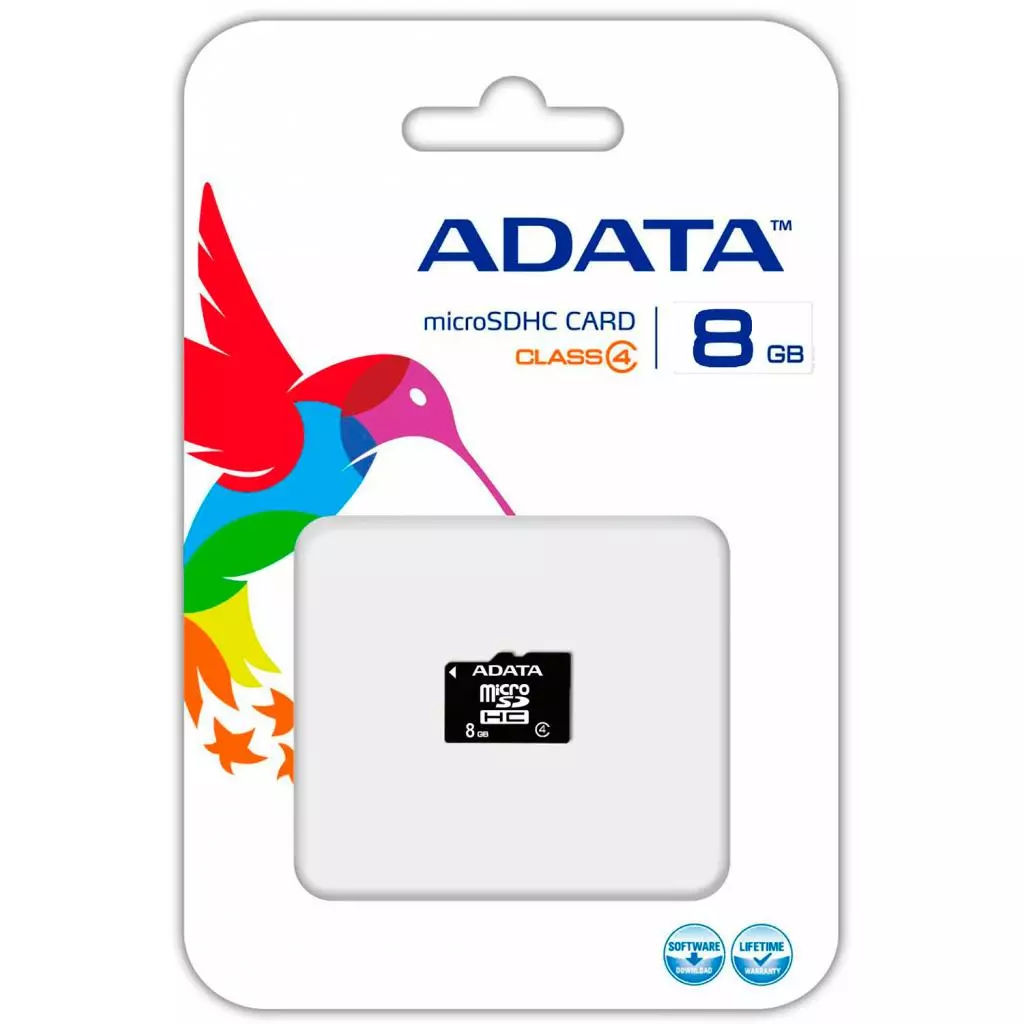 Карта памяти ADATA 8GB microSD class 4 (AUSDH8GCL4-R) - 2