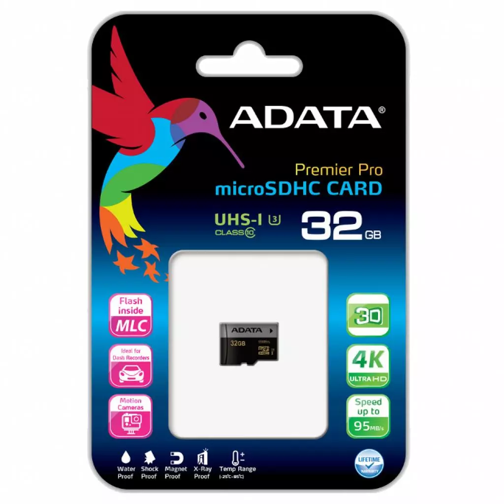 Карта памяти ADATA 32GB microSD class 10 UHS-I U3 (AUSDH32GUI3CL10-R) - 2 Карта памяти ADATA 32GB microSD class 10 UHS-I U3 (AUSDH32GUI3CL10-R) - 2