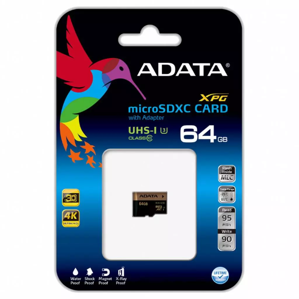 Карта памяти ADATA 64GB microSD class 10 XPG UHS-I U3 (AUSDX64GXUI3-R) - 2 Карта памяти ADATA 64GB microSD class 10 XPG UHS-I U3 (AUSDX64GXUI3-R) - 2