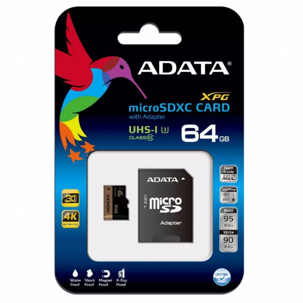 Карта памяти ADATA 64GB microSD class 10 XPG UHS-I U3 (AUSDX64GXUI3-RA1) - 2 Карта памяти ADATA 64GB microSD class 10 XPG UHS-I U3 (AUSDX64GXUI3-RA1) - 2