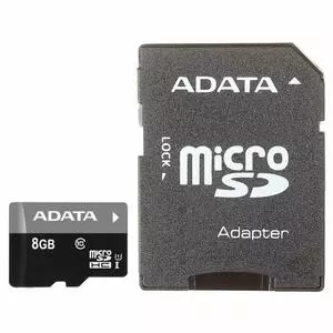 Карта памяти ADATA 8GB microSD class 10 (AUSDH8GUICL10-RA1)