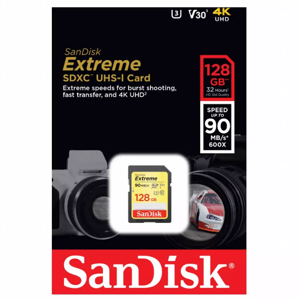 Карта памяти SanDisk 128GB SDXC class 10 UHS-I U3 (SDSDXVF-128G-GNCIN) - 2 Карта памяти SanDisk 128GB SDXC class 10 UHS-I U3 (SDSDXVF-128G-GNCIN) - 2