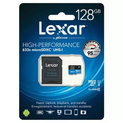Карта памяти Lexar 128GB microSDXC class 10 UHS-I 4K (LSDMI128BBEU633A) - 3 Карта памяти Lexar 128GB microSDXC class 10 UHS-I 4K (LSDMI128BBEU633A) - 3