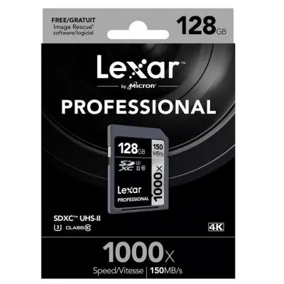 Карта памяти Lexar 128GB SDXC class 10 UHS-II U3 4K (LSD128CRBEU1000) - 1 Карта памяти Lexar 128GB SDXC class 10 UHS-II U3 4K (LSD128CRBEU1000) - 1