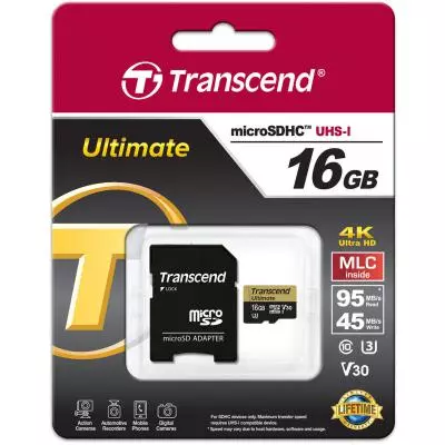 Карта памяти Transcend 16GB microSDHC class 10 UHS-I U3 MLC (TS16GUSDU3M) - 3 Карта памяти Transcend 16GB microSDHC class 10 UHS-I U3 MLC (TS16GUSDU3M) - 3