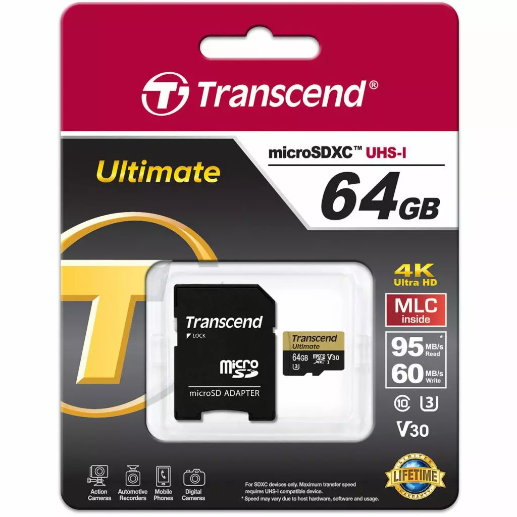 Карта памяти Transcend 64GB microSDXC class 10 UHS-I U3 MLC (TS64GUSDU3M) - 3 Карта памяти Transcend 64GB microSDXC class 10 UHS-I U3 MLC (TS64GUSDU3M) - 3