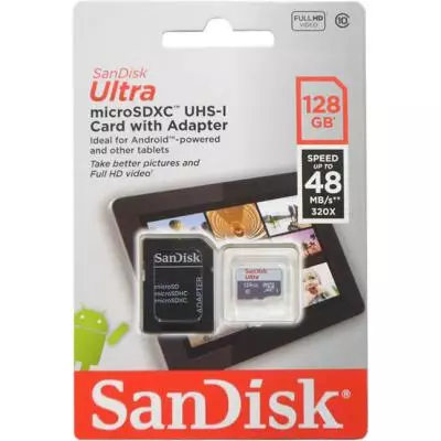Карта памяти SanDisk 128GB microSD class 10 UHS-I Ultra (SDSQUNB-128G-GN6TA) - 2