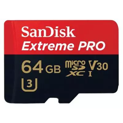 Карта памяти SanDisk 64GB microSD class 10 V30 A1 UHS-I U3 4K Extreme Pro (SDSQXCG-064G-GN6MA) - 1