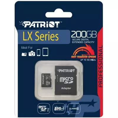 Карта памяти Patriot 200GB microSD class 10 UHS-I (PSF200GMCSDXC10) - 2 Карта памяти Patriot 200GB microSD class 10 UHS-I (PSF200GMCSDXC10) - 2