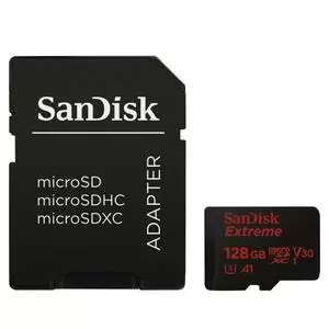 Карта памяти SanDisk 128GB microSD class 10 A1 V30 UHS-I U3 Extreme Action (SDSQXAF-128G-GN6AA)