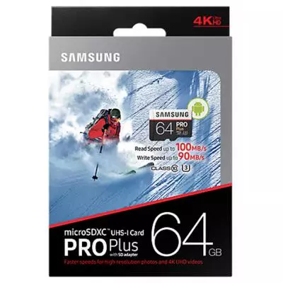 Карта памяти Samsung 64GB microSD class 10 PRO PLUS UHS-I G3 (MB-MD64GA/RU) - 3 Карта памяти Samsung 64GB microSD class 10 PRO PLUS UHS-I G3 (MB-MD64GA/RU) - 3