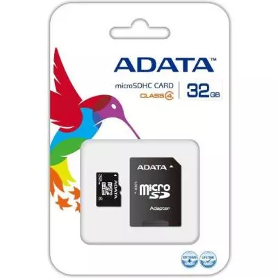 Карта памяти ADATA 32GB microSDHC class 4 (AUSDH32GCL4-RA1) - 2 Карта памяти ADATA 32GB microSDHC class 4 (AUSDH32GCL4-RA1) - 2