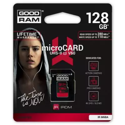 Карта памяти Goodram 128GB microSDXC UHS II V60 U3 IRDM (IR-M6BA-1280R11) - 1 Карта памяти Goodram 128GB microSDXC UHS II V60 U3 IRDM (IR-M6BA-1280R11) - 1