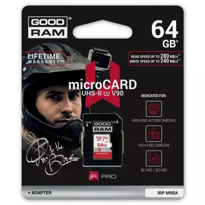 Карта памяти Goodram 64GB microSDXC UHS II V90 U3 IRDM PRO (IRP-M9BA-0640R11) - 1 Карта памяти Goodram 64GB microSDXC UHS II V90 U3 IRDM PRO (IRP-M9BA-0640R11) - 1