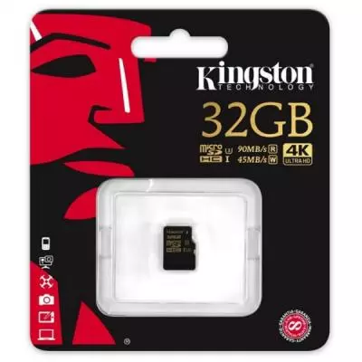 Карта памяти Kingston 32GB microSDHC class 10 UHS-I U3 (SDCG/32GBSP) - 2