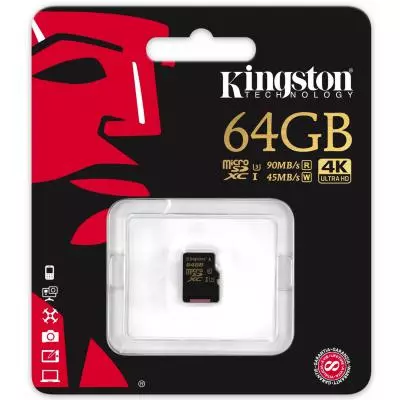 Карта памяти Kingston 64GB microSDHC class 10 UHS-I U3 (SDCG/64GBSP) - 2 Карта памяти Kingston 64GB microSDHC class 10 UHS-I U3 (SDCG/64GBSP) - 2