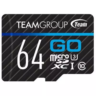 Карта памяти Team 64GB microSD Class 10 UHS-I/U3 Go (TGUSDX64GU302)