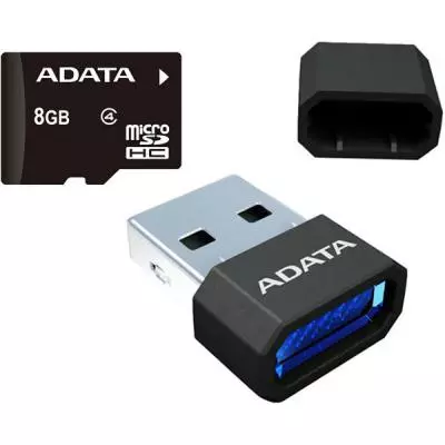 Карта памяти ADATA 8GB microSDHC Class 4 (AUSDH8GCL4-RM3BKBL) - 2 Карта памяти ADATA 8GB microSDHC Class 4 (AUSDH8GCL4-RM3BKBL) - 2