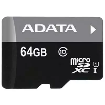 Карта памяти ADATA 64GB microSD class 10 UHS-I (AUSDX64GUICL10-RM3BKBL) - 1 Карта памяти ADATA 64GB microSD class 10 UHS-I (AUSDX64GUICL10-RM3BKBL) - 1