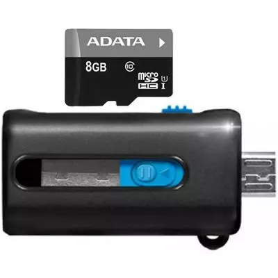 Карта памяти ADATA 8GB microSD class 10 UHS-I (AUSDH8GUICL10-ROTGMBK) - 1 Карта памяти ADATA 8GB microSD class 10 UHS-I (AUSDH8GUICL10-ROTGMBK) - 1