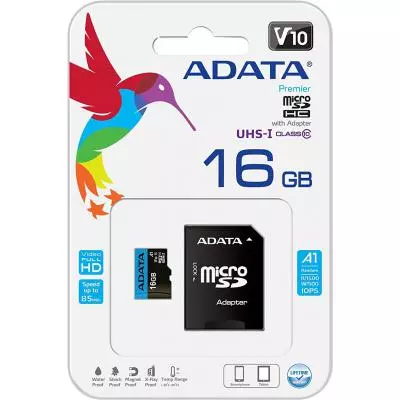 Карта памяти ADATA 16GB microSD class 10 UHS-I A1 Premier (AUSDH16GUICL10A1-RA1) - 4 Карта памяти ADATA 16GB microSD class 10 UHS-I A1 Premier (AUSDH16GUICL10A1-RA1) - 4
