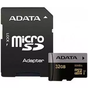 Карта памяти ADATA 32GB microSD class 10 UHS-I U3 V30 Premier Pro (AUSDH32GUI3V30S-RA1)