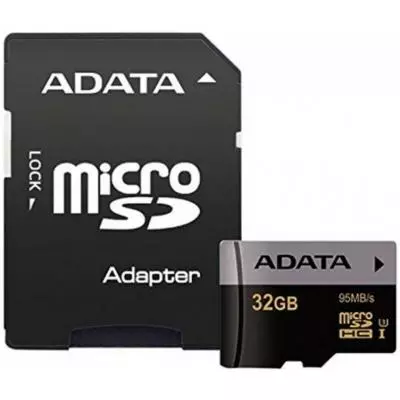 Карта памяти ADATA 32GB microSD class 10 UHS-I U3 V30 Premier Pro (AUSDH32GUI3V30G-RA1) - 1 Карта памяти ADATA 32GB microSD class 10 UHS-I U3 V30 Premier Pro (AUSDH32GUI3V30G-RA1) - 1
