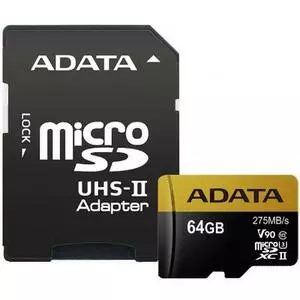 Карта памяти ADATA 64GB microSD class 10 UHS-II U3 (AUSDX64GUII3CL10-CA1)