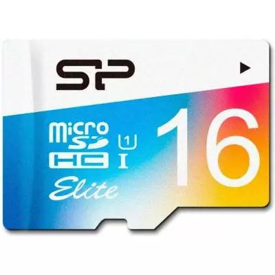 Карта памяти Silicon Power 16GB microSDHC class 10 UHS-I Color (SP016GBSTHBU1V20)