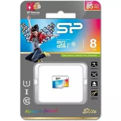 Карта памяти Silicon Power 8GB microSDHC class 10 UHS-I Color (SP008GBSTHBU1V20) - 1 Карта памяти Silicon Power 8GB microSDHC class 10 UHS-I Color (SP008GBSTHBU1V20) - 1
