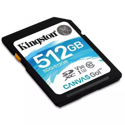 Карта памяти Kingston 512GB SDXC class 10 UHS-1 U3 (SDG/512GB) - 1 Карта памяти Kingston 512GB SDXC class 10 UHS-1 U3 (SDG/512GB) - 1