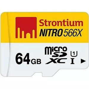 Карта памяти Strontium Flash 64GB microSDXC class 10 UHS-1 NITRO 566X (SRN64GTFU1R)