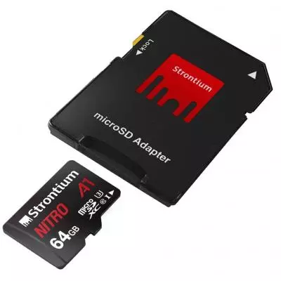 Карта памяти Strontium Flash 64GB microSDXC class 10 UHS-1 U3 (SRN64GTFU3A1A) - 1