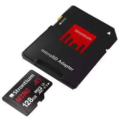 Карта памяти Strontium Flash 128GB microSDXC class 10 UHS-1 U3 NITRO A1 (SRN128GTFU3A1A) - 1