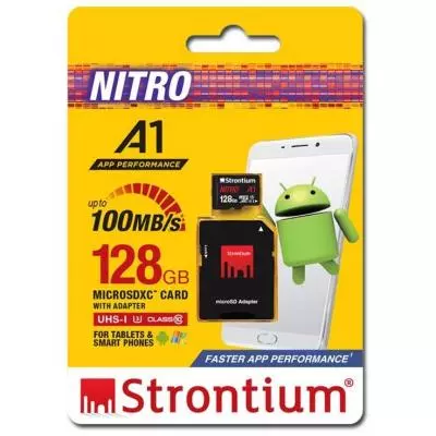 Карта памяти Strontium Flash 128GB microSDXC class 10 UHS-1 U3 NITRO A1 (SRN128GTFU3A1A) - 3