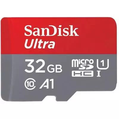 Карта памяти SanDisk 32GB microSDHC class 10 UHS-I A1 Ultra (SDSQUAR-032G-GN6TA) - 1 Карта памяти SanDisk 32GB microSDHC class 10 UHS-I A1 Ultra (SDSQUAR-032G-GN6TA) - 1