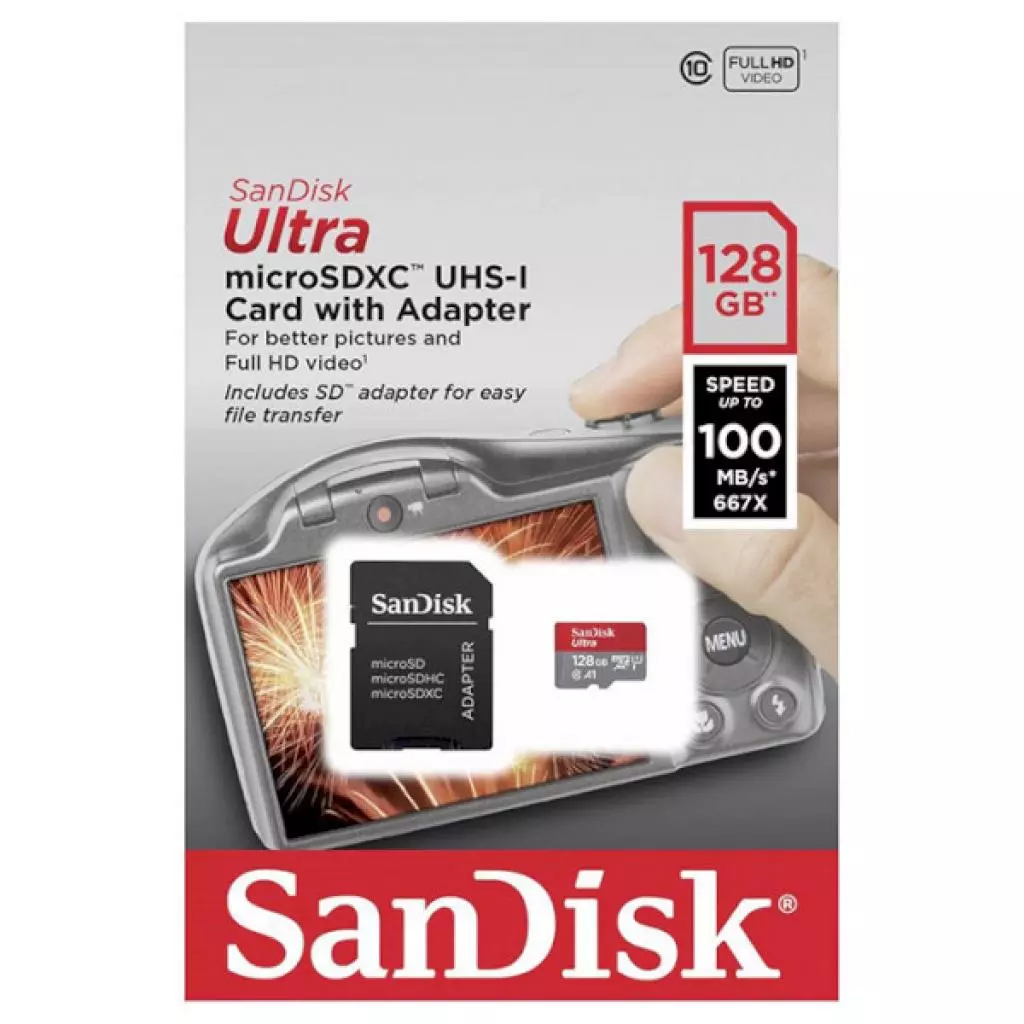 Карта памяти SanDisk 128GB microSDXC class 10 UHS-I A1 Ultra Android (SDSQUAR-128G-GN6IA) - 2 Карта памяти SanDisk 128GB microSDXC class 10 UHS-I A1 Ultra Android (SDSQUAR-128G-GN6IA) - 2