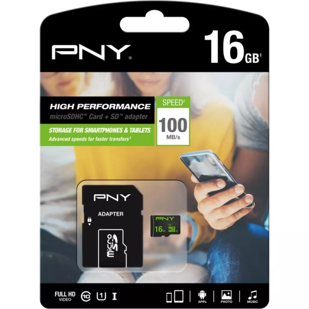 Карта памяти PNY flash 16GB microSDHC class 10 UHS-I (SDU16GHIGPER-1-EF) - 3