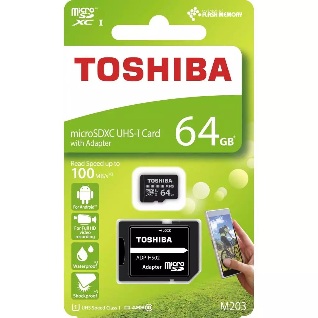 Карта памяти Toshiba 64GB microSDHC class 10 UHS-I M203 U1 (THN-M203K0640EA) - 2 Карта памяти Toshiba 64GB microSDHC class 10 UHS-I M203 U1 (THN-M203K0640EA) - 2