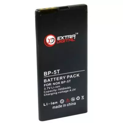Аккумуляторная батарея для телефона Extradigital Nokia BP-5T (1650 mAh) (BMN1145) - 1 Аккумуляторная батарея для телефона Extradigital Nokia BP-5T (1650 mAh) (BMN1145) - 1