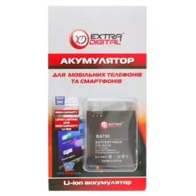 Аккумуляторная батарея для телефона Extradigital Sony Ericsson BA750 (1200 mAh) (BMS6346) - 2 Аккумуляторная батарея для телефона Extradigital Sony Ericsson BA750 (1200 mAh) (BMS6346) - 2