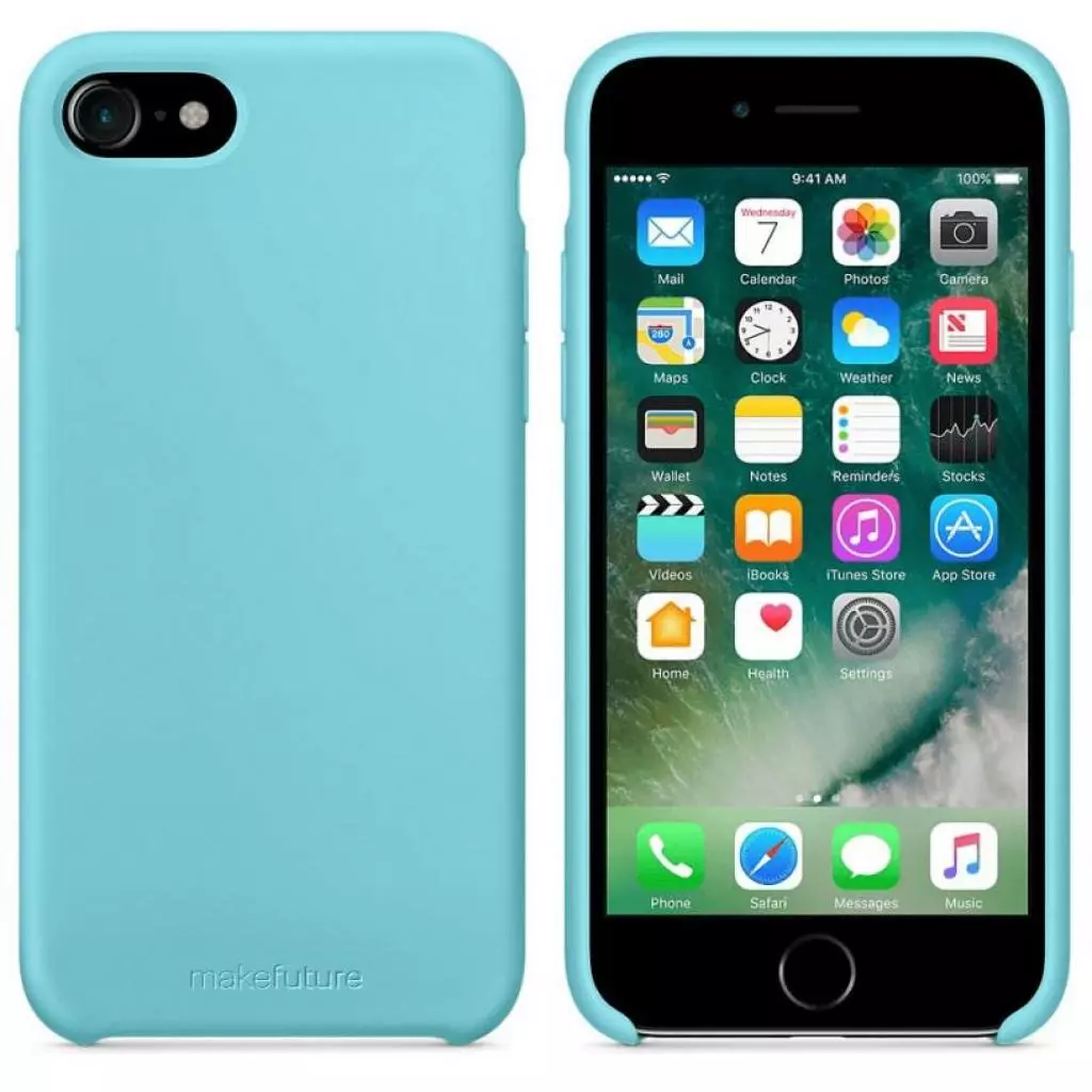 Чехол для моб. телефона MakeFuture Silicone Case Apple iPhone 8 Light Blue (MCS-AI8LB) - 3 Чехол для моб. телефона MakeFuture Silicone Case Apple iPhone 8 Light Blue (MCS-AI8LB) - 3