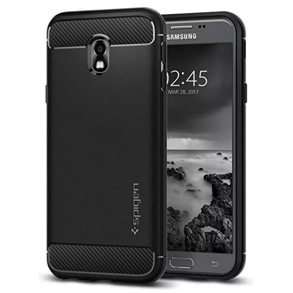 Чехол для моб. телефона Spigen Galaxy J3/J3 DUOS/J3 Pro (2017) Rugged Armor Black (580CS21499) - 1