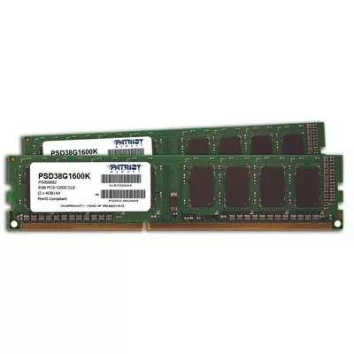 Модуль памяти для компьютера DDR3 8GB (2x4GB) 1600 MHz Patriot (PSD38G1600K)