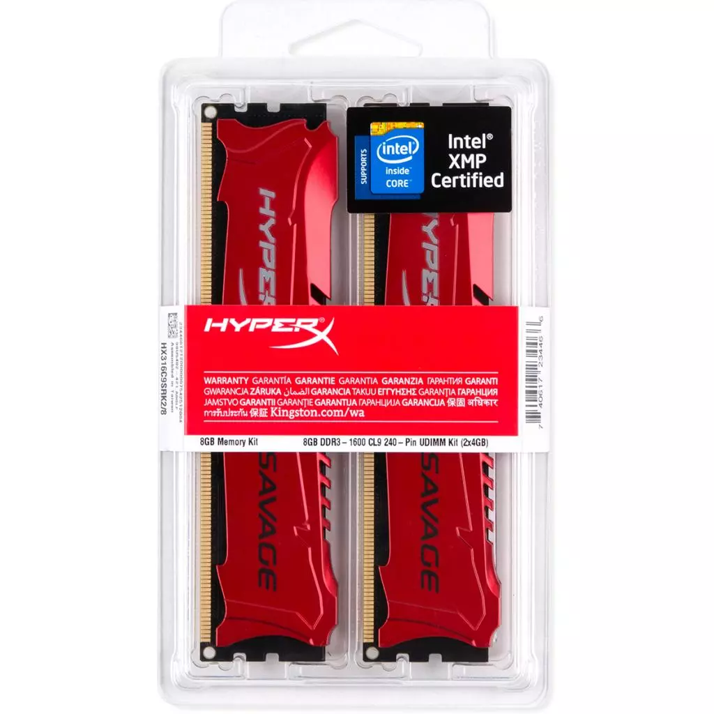 Модуль памяти для компьютера DDR3 8GB (2x4GB) 1600 MHz Savage Red Kingston Fury (ex.HyperX) (HX316C9SRK2/8) - 3 Модуль памяти для компьютера DDR3 8GB (2x4GB) 1600 MHz Savage Red Kingston Fury (ex.HyperX) (HX316C9SRK2/8) - 3
