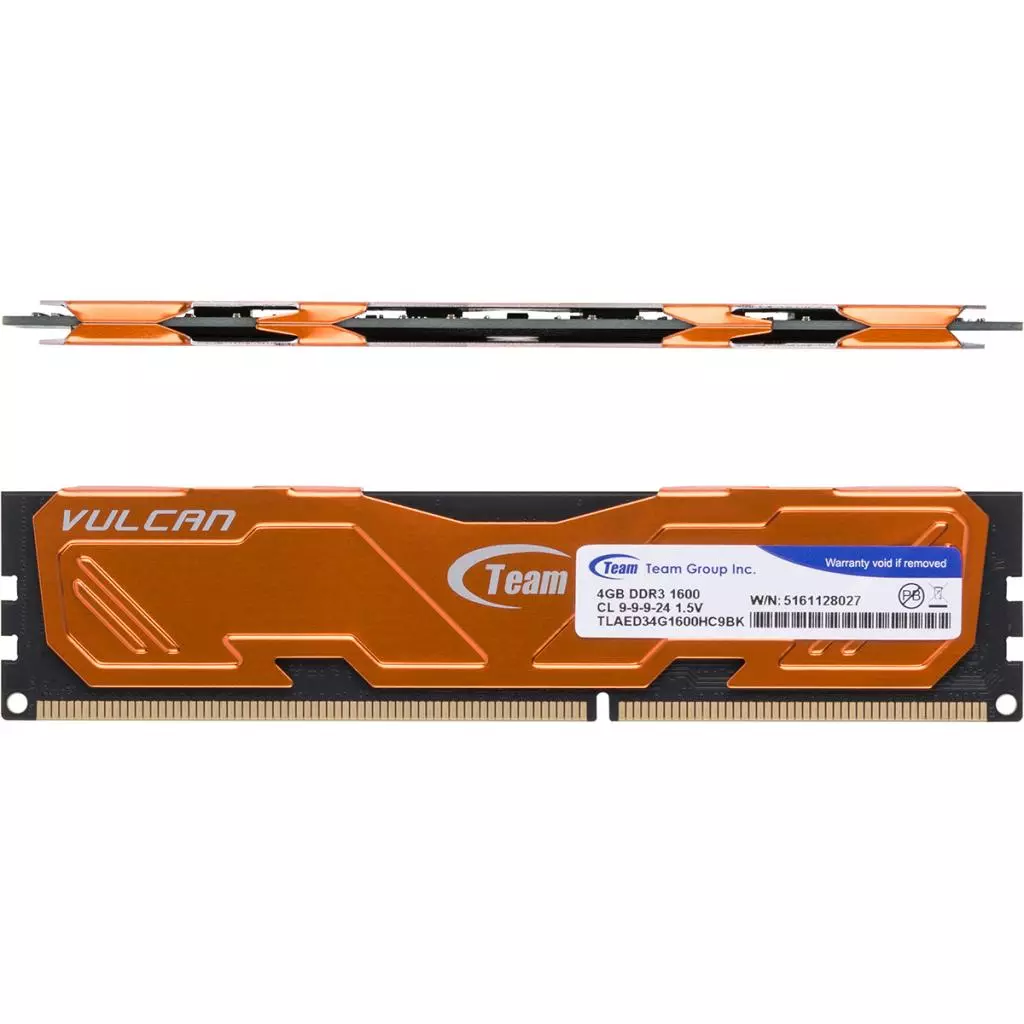 Модуль памяти для компьютера DDR3 4GB 1600 MHz Vulcan Orange Team (TLAED34G1600HC901) - 1