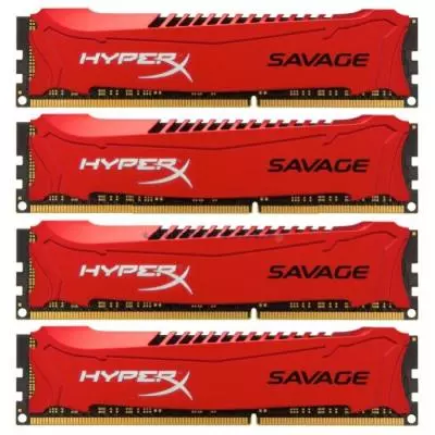 Модуль памяти для компьютера DDR3 32GB (4x8GB) 2133 MHz Savage Red Kingston Fury (ex.HyperX) (HX321C11SRK4/32)