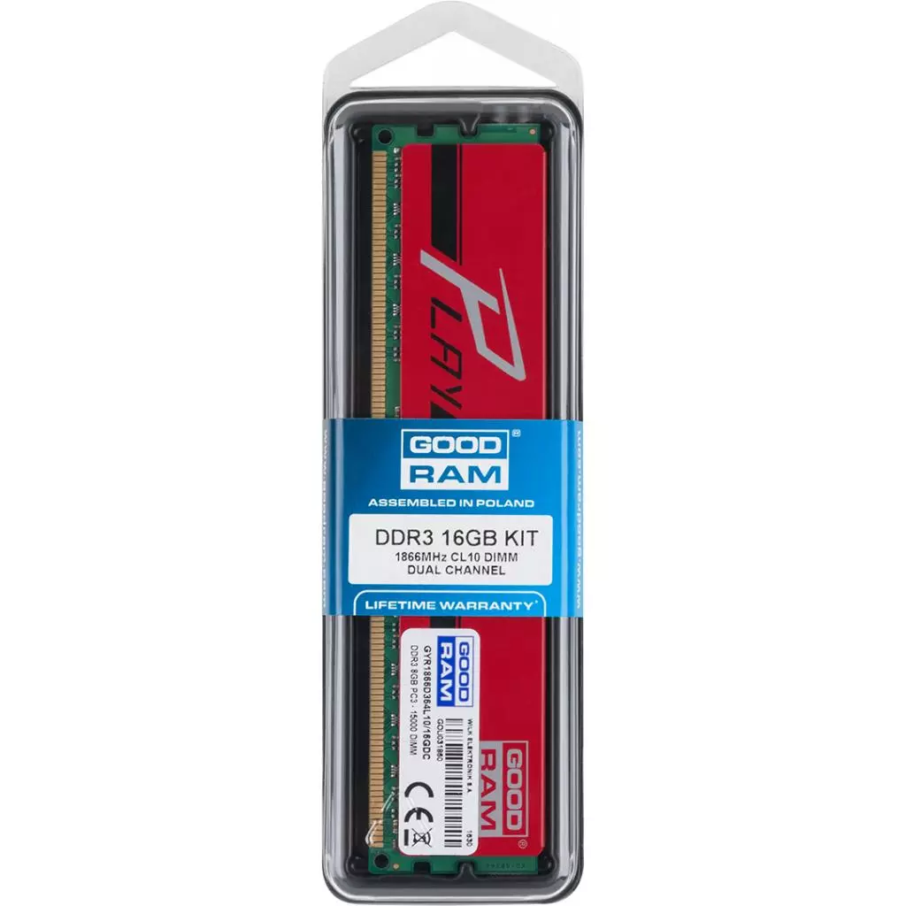 Модуль памяти для компьютера DDR3 16GB (2x8GB) 1866 MHz PLAY Red Goodram (GYR1866D364L10/16GDC) - 3