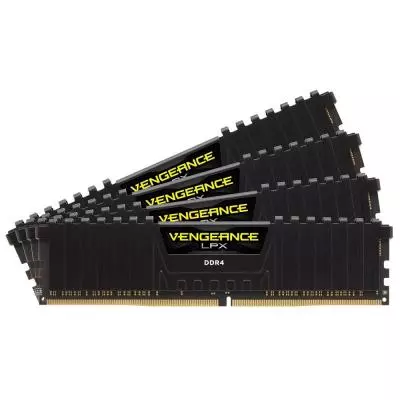 Модуль памяти для компьютера DDR4 16GB (4x4GB) 2400 MHz Vengeance LPX Black Corsair (CMK16GX4M4A2400C14) - 1